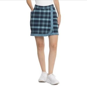 NEW SPARTINA 449 Golf Skort Skirt Clara Blue Plaid XL Extra Large